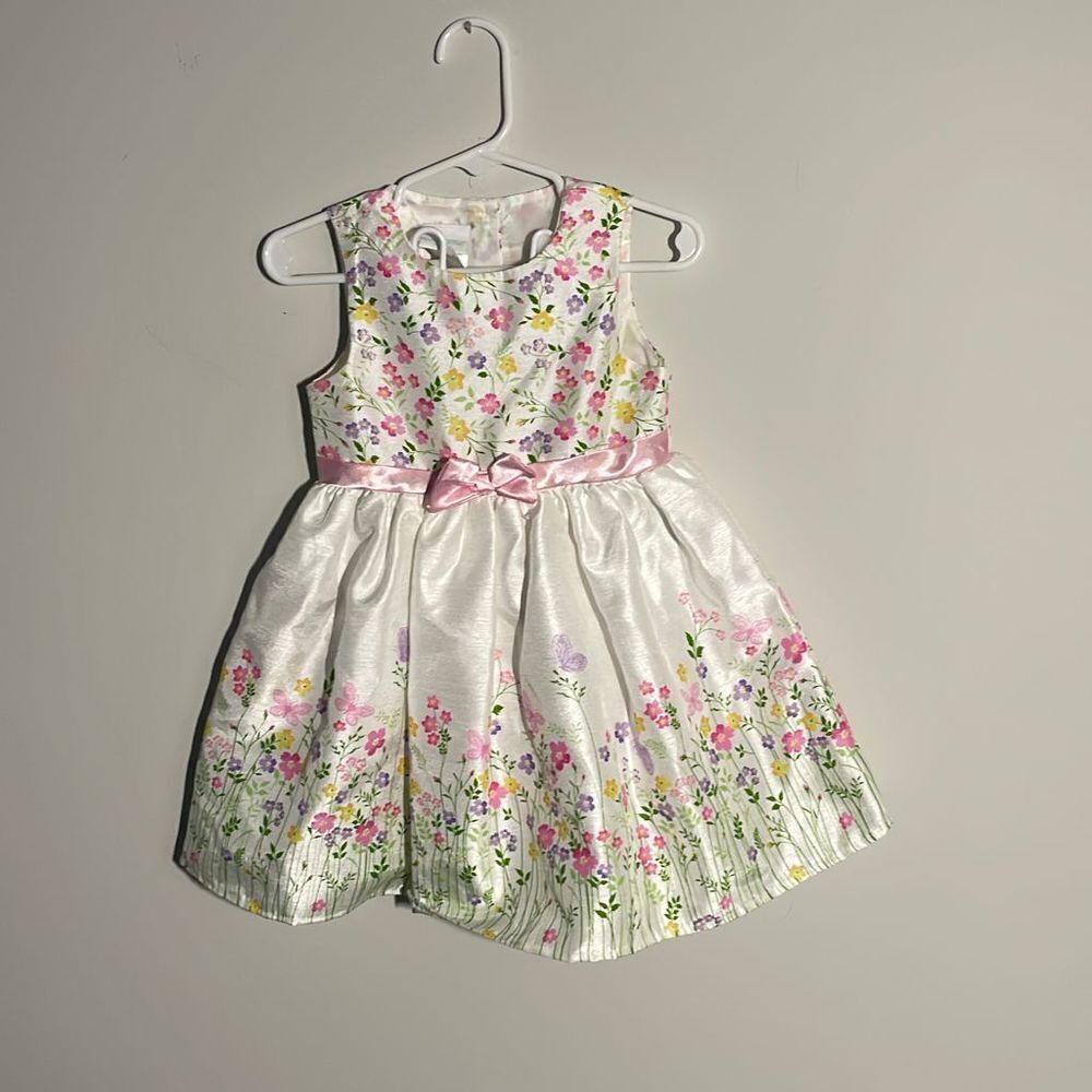 Nannette Toddler Dress-Size 24 Months Cream Floral.